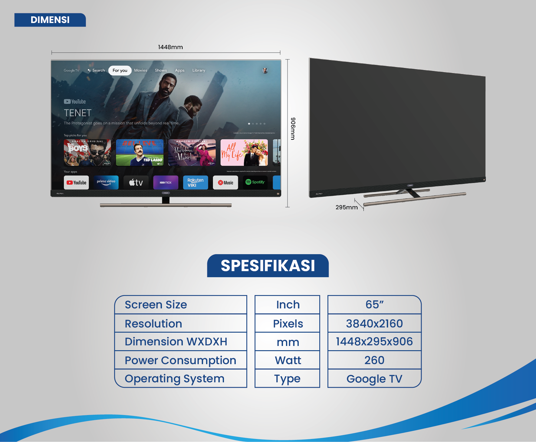 Smart TV AQUA Elektronik AQT65S900UX